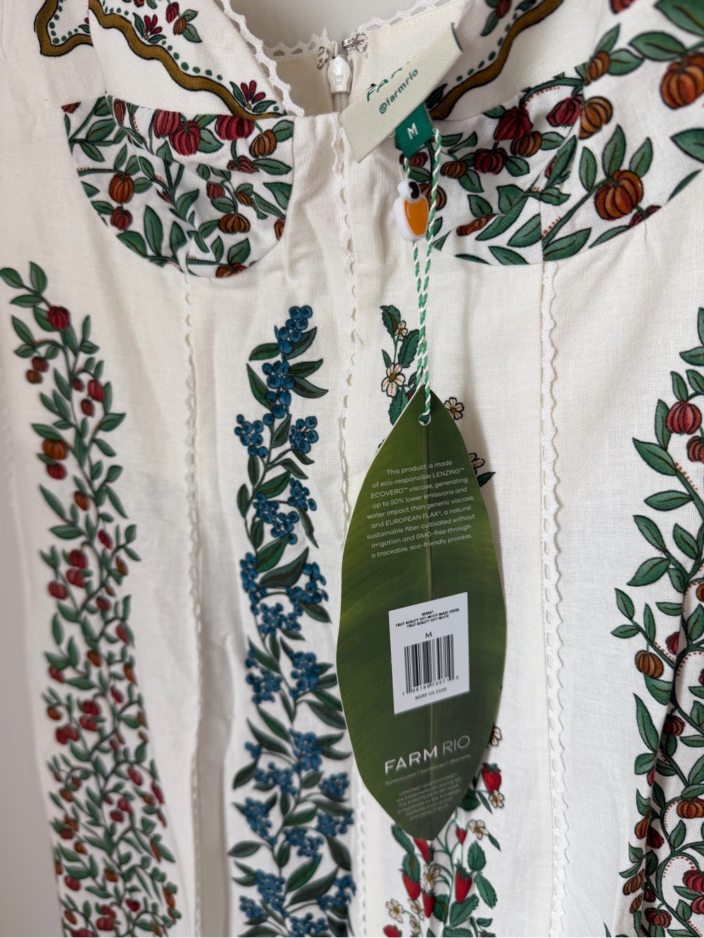FARM Rio Cream fruit floral print sleeveless Maxi Dress - Picture 4 of 12